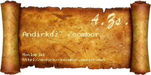 Andirkó Zsombor névjegykártya